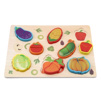 

New Baby 3D Puzzle Wooden Educational Puzzles Cardboard Cartoon Animal Fruit Vehicle Matching Board Toys for Children
