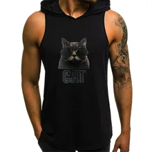 Мужской стиль с принтом мужской жилет с капюшоном Дизайн Спортивная повседневная рубашка без рукавов топы летний спортивный жилет для мужчин# p2