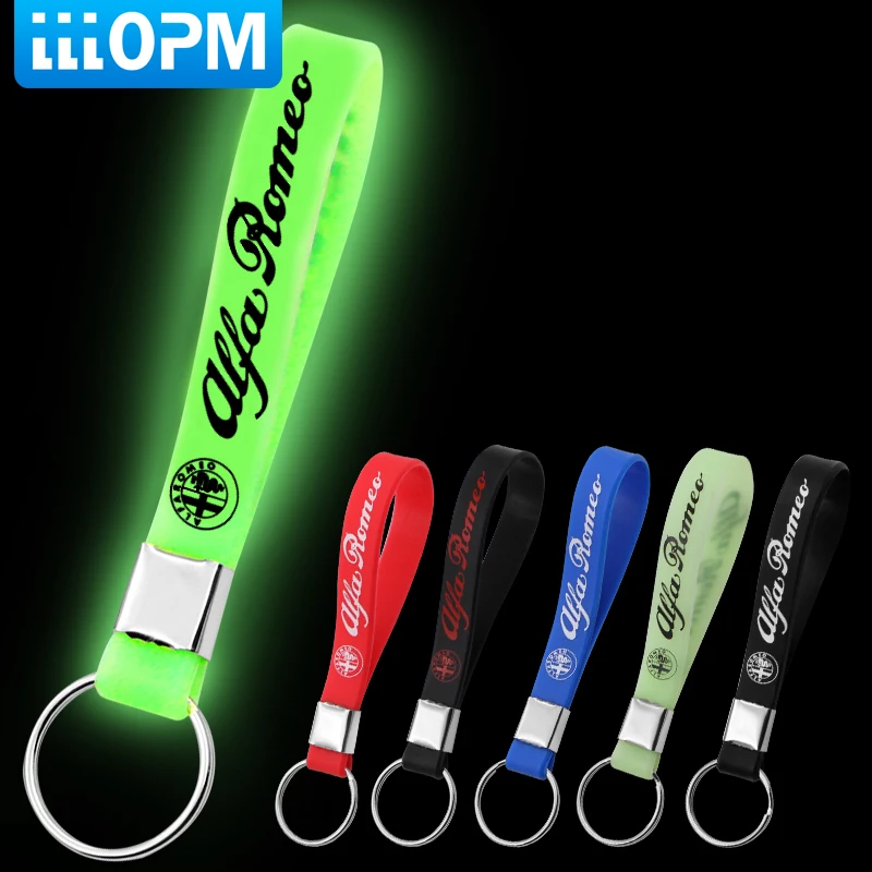 

1pcs Car Luminous Silicone Emblem Badge Keychain Car Key Ring for Alfa Romeo 159 147 156 Giulietta Sp 147 159 Mito Car Styling