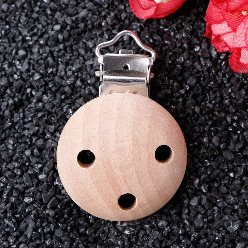 Деревянные детские круглые соски на подтяжках пустышки 3 отверстия|round pacifier|clip