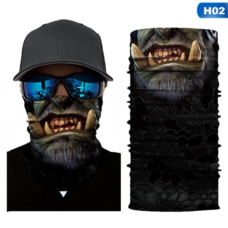 3D бесшовный Балаклава волшебный шарф маска для лица и шеи Призрак Череп Скелет бандана щит Повязка На Голову Бандана для мужчин велосипед - Цвет: 02