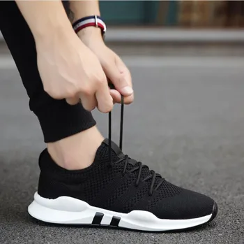 

Summer Men's Sports Shoes Leisure Running Shoes Handsome Youth Trend Men's Shoes Comfortable and Breathable Flyknit Shoes Male
