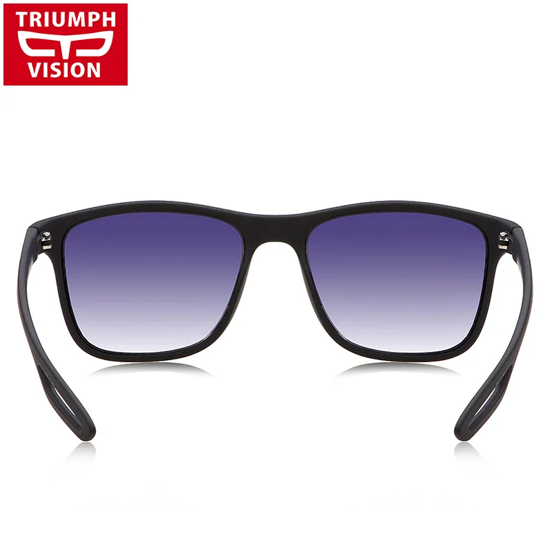 Солнцезащитные очки TRIUMPH VISION UV400 Мужские квадратные градиентные темные чёрные