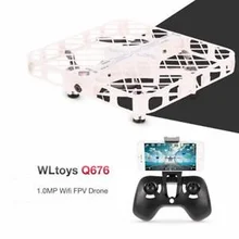 RC Helicopter Q676 1.0MP Wifi FPV Drone Optical Flow Positioning Altitude Hold One Key Automatic Return Gravity Sensor Mode