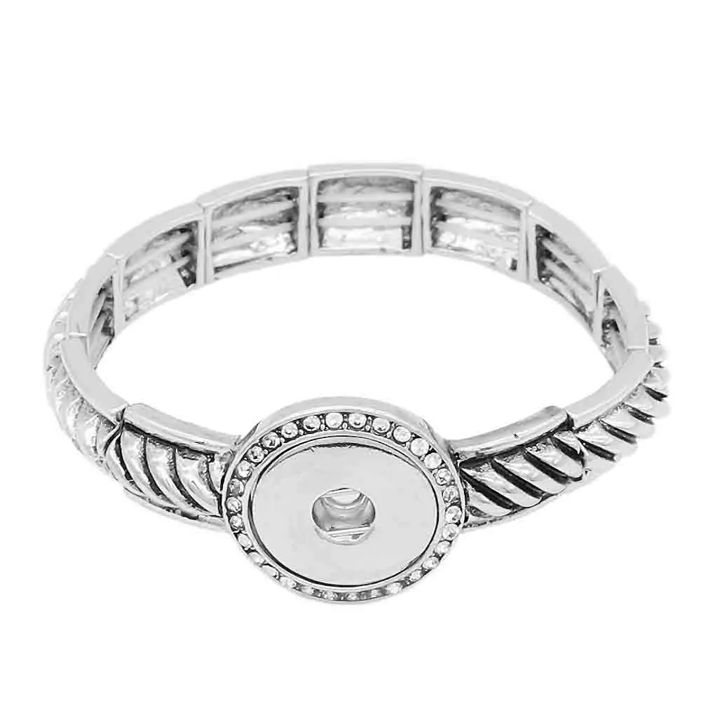 

3pcs Elastic rope Snap Bracelet Bangles 18mm Snap Buttons Jewelry Designs Flowers Bracelets for women Snap Jewellery 2019