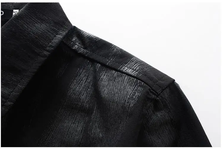 Batmo 2018 Новое поступление осень Высокое качество принт спандекс Повседневная рубашка для мужчин, мужские рубашки с принтом, черные рубашки