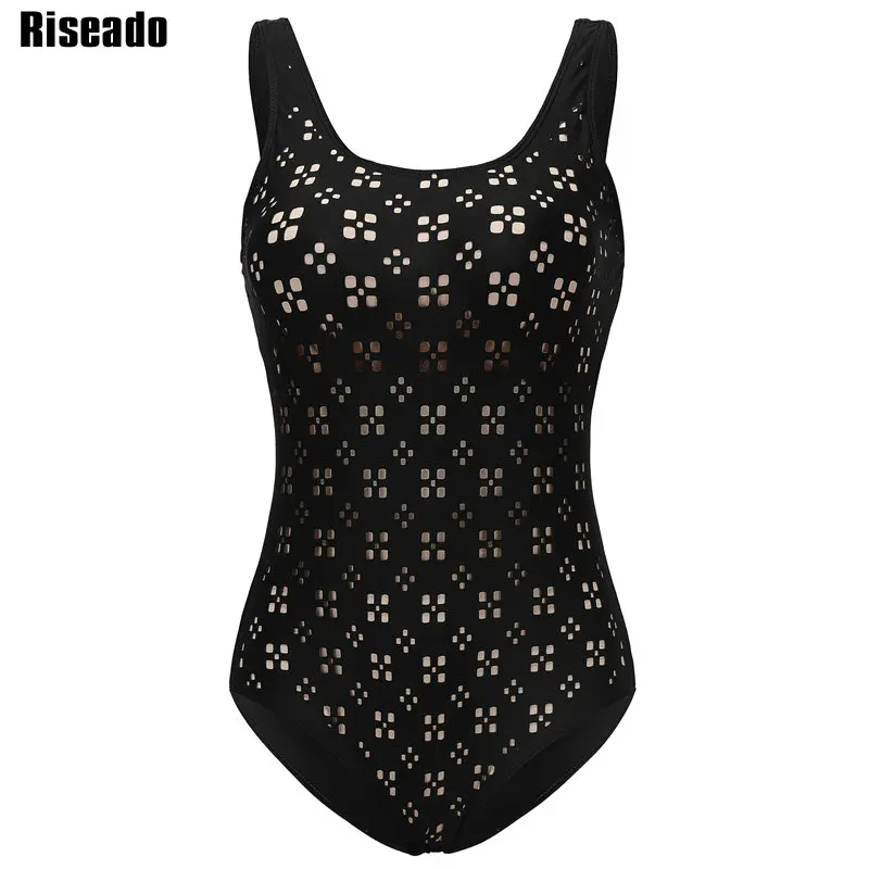 comprar Riseado 2019 Mulheres Sexy Swimwear Um Pedaço Swimsuit Sólido Oco Racer Voltar Maiô Fatos de banho para Mulheres