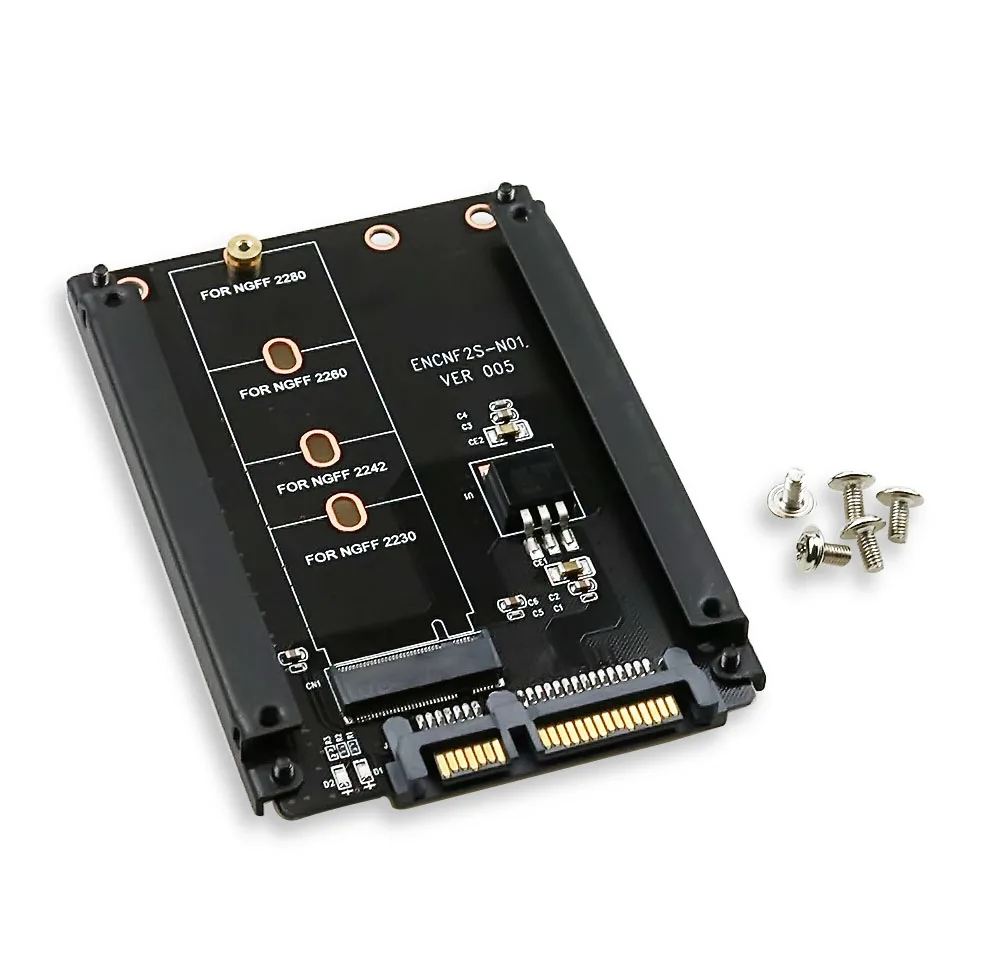 Металлический корпус B + M ключ M.2 NGFF SSD на 2,5 SATA 6 ГБ/сек. адаптера с корпус гнездо M2 NGFF адаптер с 5 винт