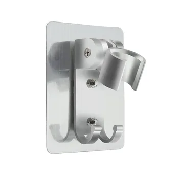 

Bathroom Adjustable Shower Head Holder With Hooks Suction Cup Wall Mounted Replacement Shower Bracket Bathroom Accessories
