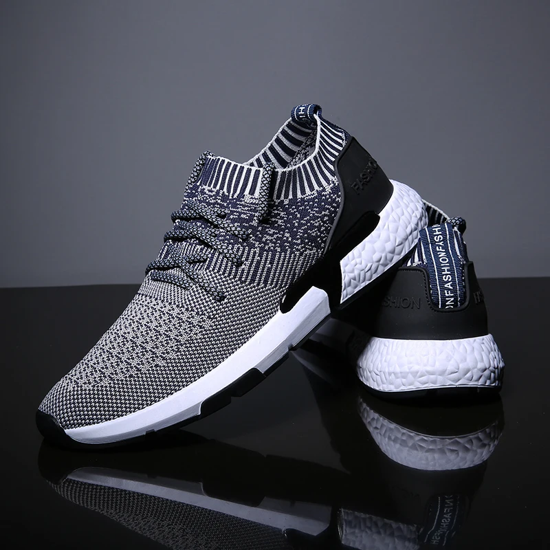 

2018 Outdoor Sports shoes Hot sale Breathable Male Light Weight lace up Sneakers for man Adult Athletic trainer running Shoes