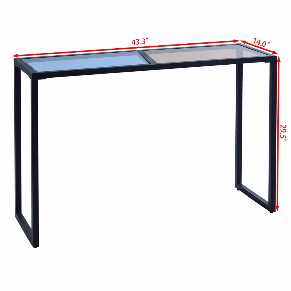Giantex Console Table Tempered Glass Top Metal Frame Hallway Entryway Home Furniture New Living Room Furniture HW57284 Giantex Console Table Tempered Glass Top Metal Frame Hallway Entryway Home Furniture New Living Room Furniture HW57284