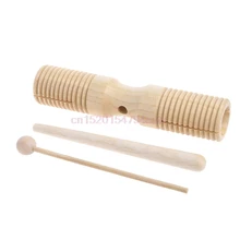 2-tone Guiro Wooden Handle Percussion Toy Woodblock Two Tone Wood Block Beater #H055# 2-tone Guiro Wooden Handle Percussion Toy Woodblock Two Tone Wood Block Beater #H055#