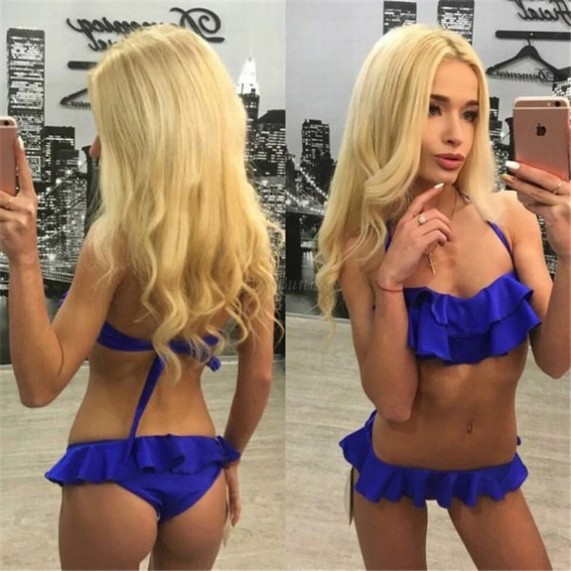 Aipbunny Сексуальный Топ бандо и рюшами комплект бикини оборки Maillot De Bain Femme ванный комплект купальники Для женщин купальник Mayo бикини