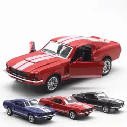1:32 Ford Mustang GT Модель автомобиля Классический сплава игрушечных автомобилей отступить и дверь открытой и звук и свет игрушка машинки для