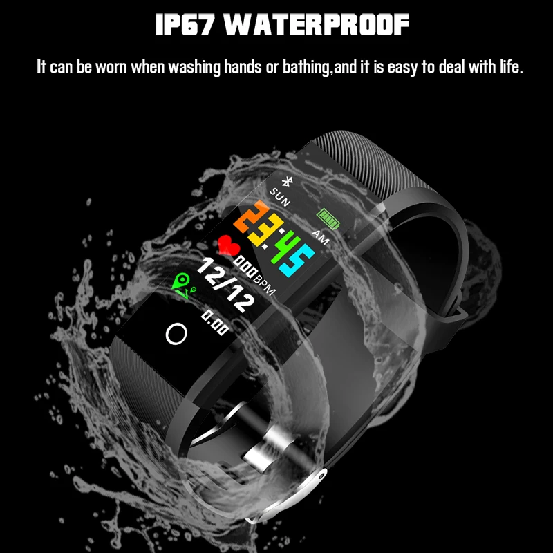 

BANGWEI Smart Watch IP67Waterproof Watches Men Fitness Tracker Pedometer Women Blood Pressure Heart Rate Monitoring Sport Watch