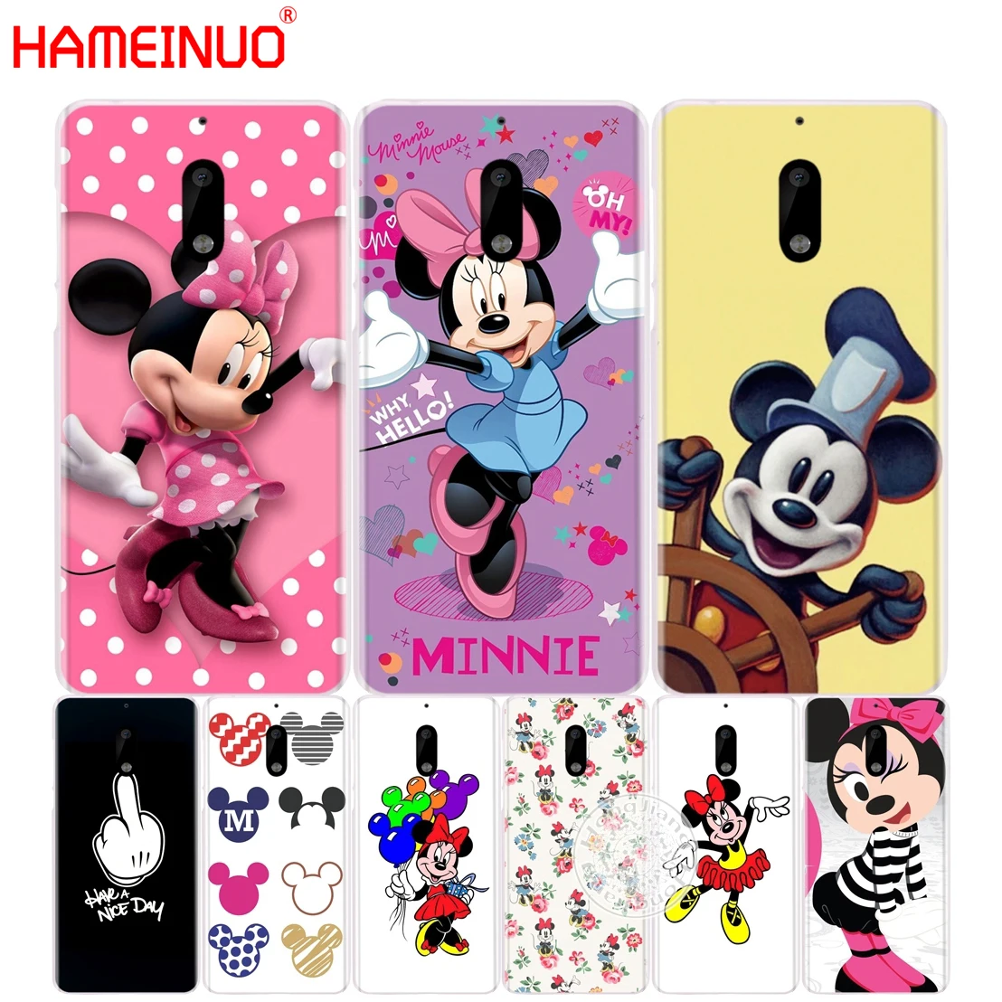 

HAMEINUO mickey and minnie cute cover phone case for Nokia 9 8 7 6 5 3 Lumia 630 640 640XL 2018