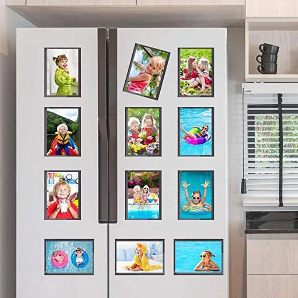 

Anti-collision Magnetic Photo Frame File Cover Slam Proof Magnetic Photo Frame Magnetic Picture Frame Refrigerator Wall Decor