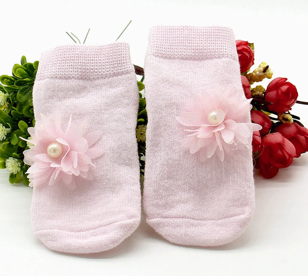 Удобные хлопковые носки с цветочным принтом для маленьких девочек; тапочки; теплые носки до лодыжки; Носки для маленьких девочек 0-12 месяцев; лучший подарок