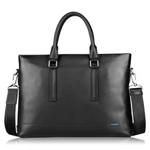 Мужской портфель из натуральной кожи, модный большой емкости, деловая сумка из натуральной коровьей кожи, черные мужские сумки на плечо для ноутбука