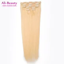 Clip In Natural Human font b Hair b font Extensions 613 Blonde font b Brazilian b