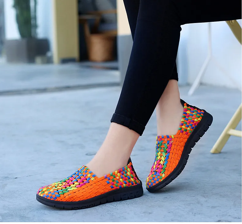 2019 Summer Women Woven Flats Shoes Ballerina Ballet Flats Ladies Slip on Loafers Female Footwear Flat Sneakers Shoes (11)
