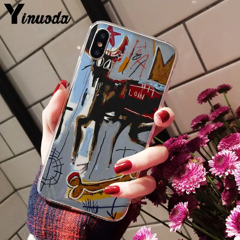 Yinuoda Jean Michel Basquiat Art Graffiti Smart Cover прозрачный мягкий чехол для телефона для iPhone 8 7 6 6S Plus X XS MAX 5 5S SE XR