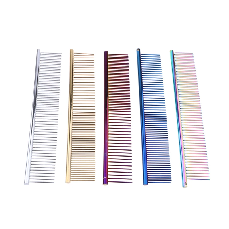 Hot Sale Stainless Steel Pet Hair Trimmer Combs Puppy Cat Cleaning Brush Pet Shedding Grooming Asymmetric Dog Long Hair Comb