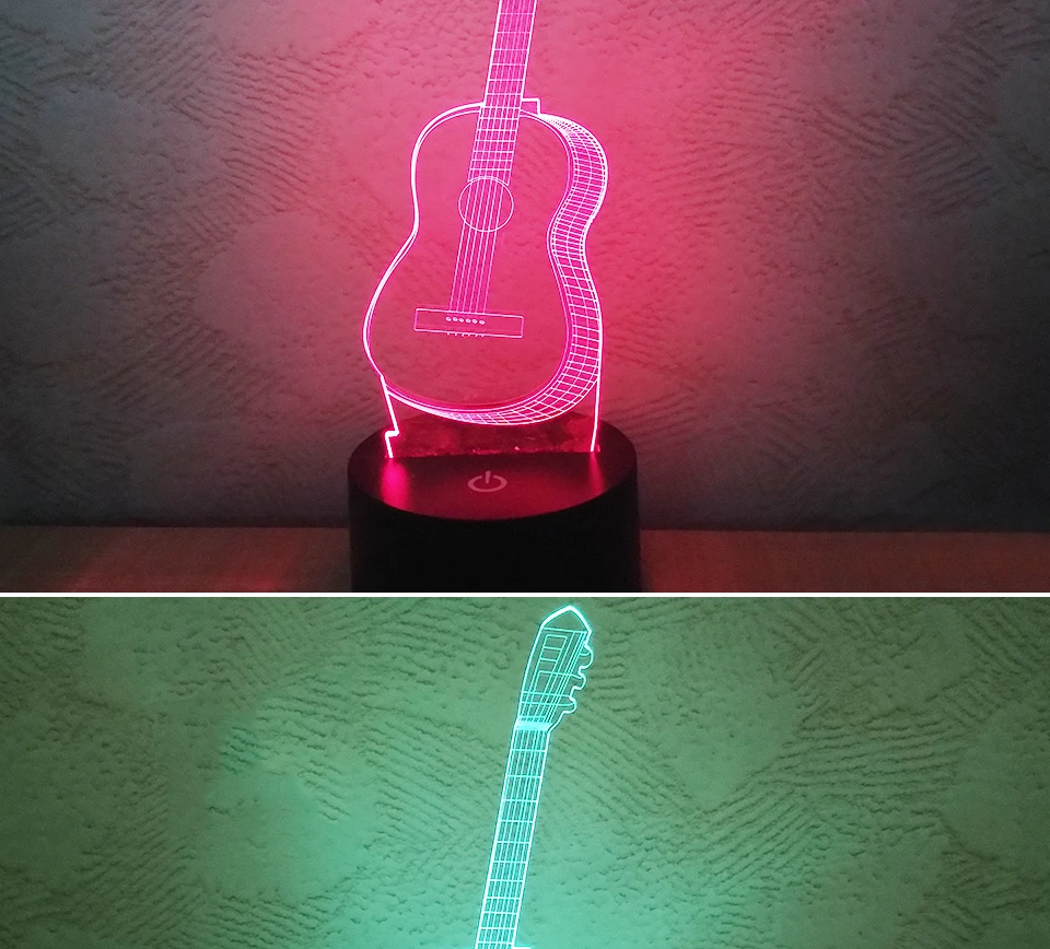 USB 3D Guitar LED Night Light With 17 Key Remote Controller (5)
