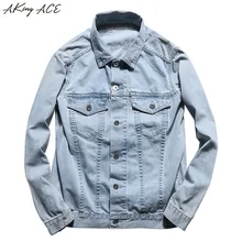 AKing ACE 2017 Spring & Autumn Jeans Jacket Casual for Male Fashion Denim Jackets Men Multi Pockets Cargo Jacket Cotton ,ZA2840