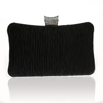 

Bling Women Rhinestone Cosmetic Bags Elegant Bridal Wedding Party Bags Ruched Solid Fashion Makeup Bag Exquisite Birthday Gift