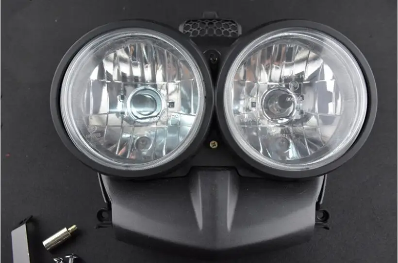 Передний светильник с двумя головными лампами, головной светильник, налобный фонарь+ верхняя крышка+ защитный набор черного цвета для YAMAHA Zuma BWS 125 YW125
