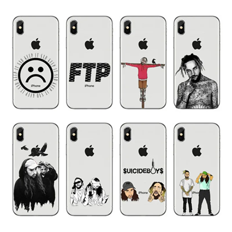 Силиконовый прозрачный чехол для телефонов Iphone 6X8 7 5 Plus 10 XR XS Max G59 $ uicideboy Suicideboys