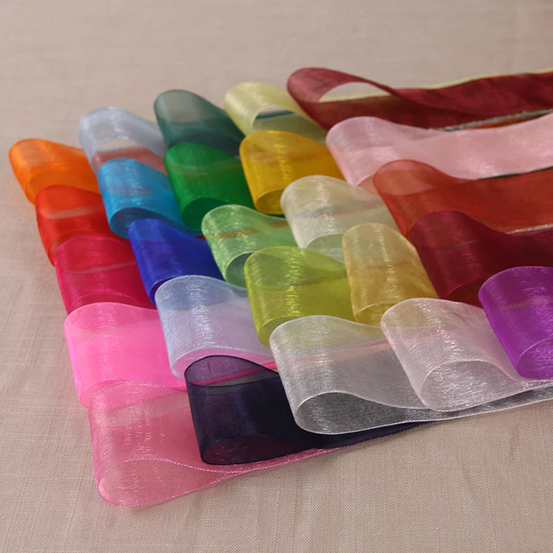 

Random delivery of mixed transparent decorative cloth ribbon ribbon organza ribbon gift packaging