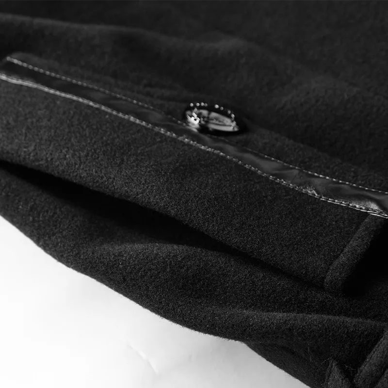 Gothic Military Metal Button Belt Black Winter Wool men Uniform Worsted coat Fashion Palace noble Long jackt Punk Rave Y-766