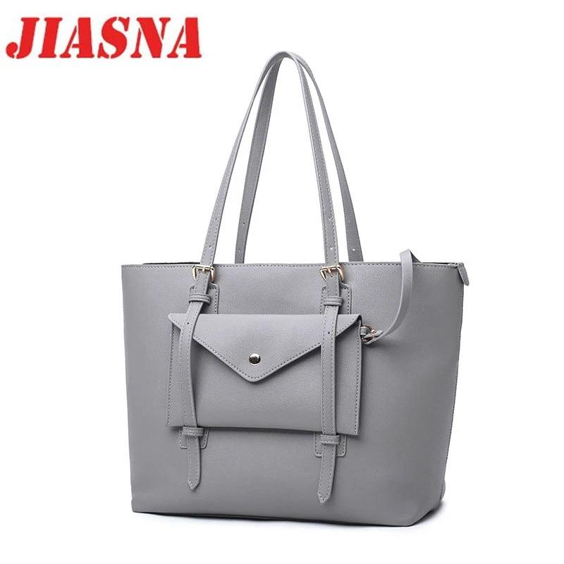 

JIASNA New Women Shoulder Bags Versatile Satchels Japan and Korean Style Soft Pu High Quality Solid Handbags Design Fashion