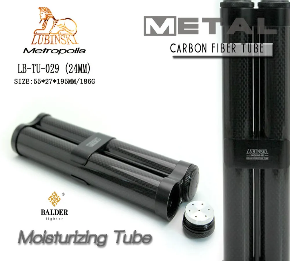Carbon Fiber Cigar Case Humidor Moisturizing Tube Portable LUBINSKI Comes with Cigar Humidifier TU-029 Carbon Fiber Cigar Case Humidor Moisturizing Tube Portable LUBINSKI Comes with Cigar Humidifier TU-029