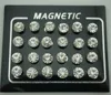12 Pair(24pcs)/lot 3/4/5/6/7mm Round Crystal Rhinestone Magnet Stud Earring Puck Womens Mens Magnetic Fake Ear Plug Jewelry 1