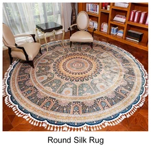 Yilong 6'x6' античный Восточный ковер круглый изысканный ручной работы персидкий Шелковый круглый коврик(0822