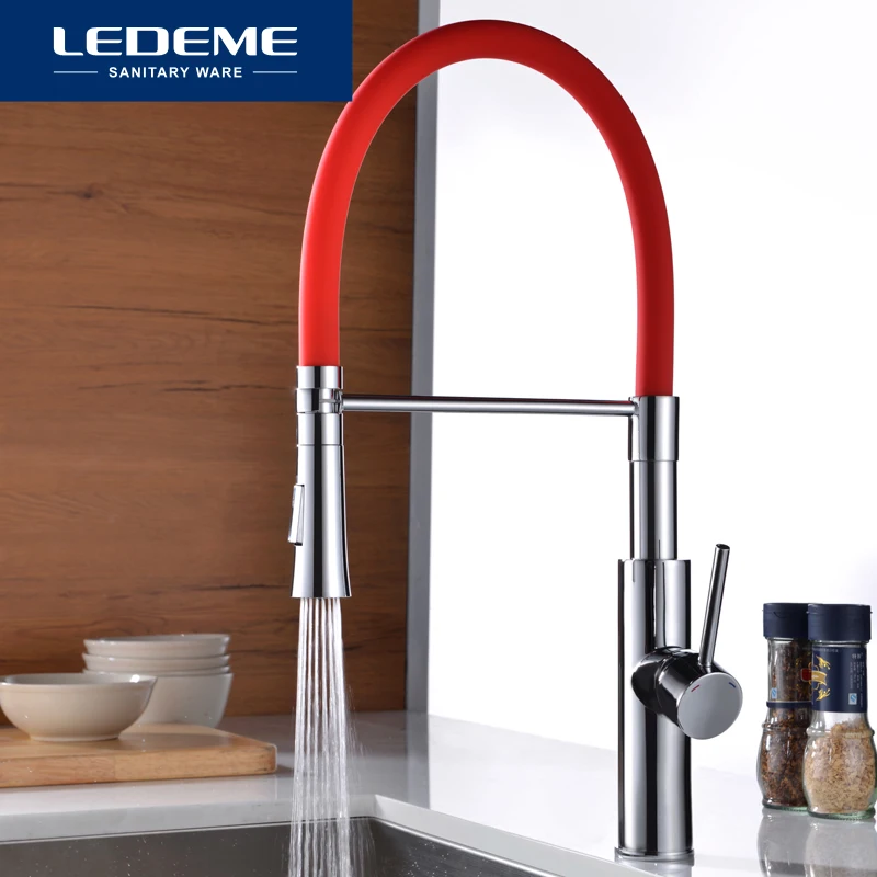  LEDEME Kitchen Faucet Water Taps Rubber Tube Mixer Torneira Kitchen Sink Faucet Mixer Crane Taps Br - 32853261813