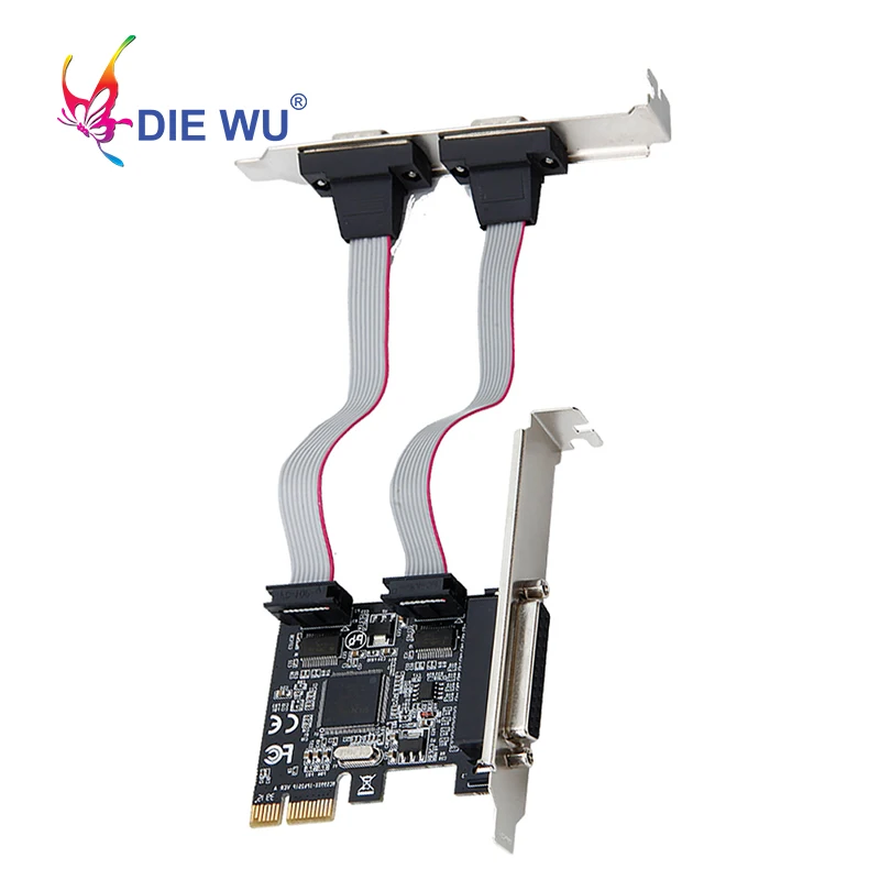 PCI E до 2 DB9 RS232 последовательный порт s + 1 DB25 параллельный адаптер порта LPT карта для