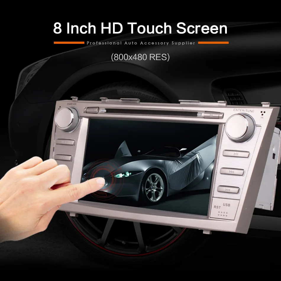 Car In Dash DVD Video Player Radio Bluetooth Head Unit Stereos with Reverse Camera for Toyota Camry 2007-11 (Without GPS)