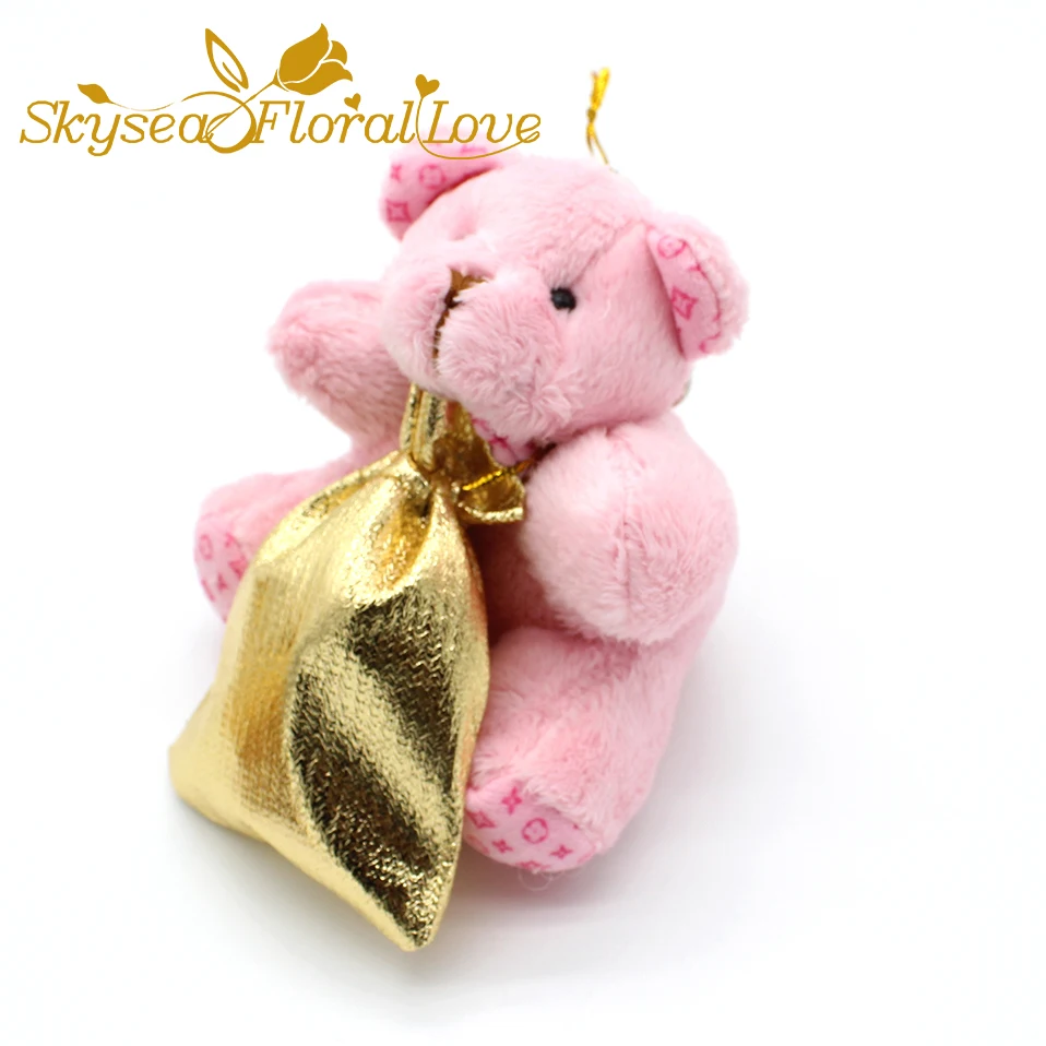 Милый плюшевый мишка золотой мешок коробка конфет на свадьбу ребенка рождения крестины подарочные коробки