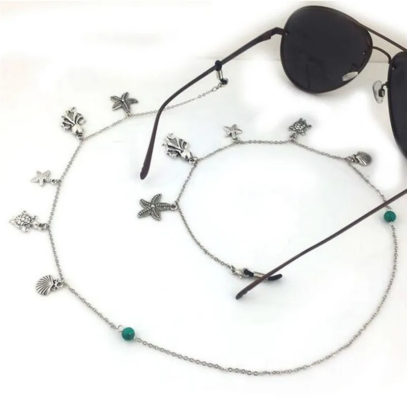

New Vintage Silver Color Star Multi Desin Sunglasses Cords Fashion Retro Beads Eyeglass Eyewear Holder Chain Jewelry Findings