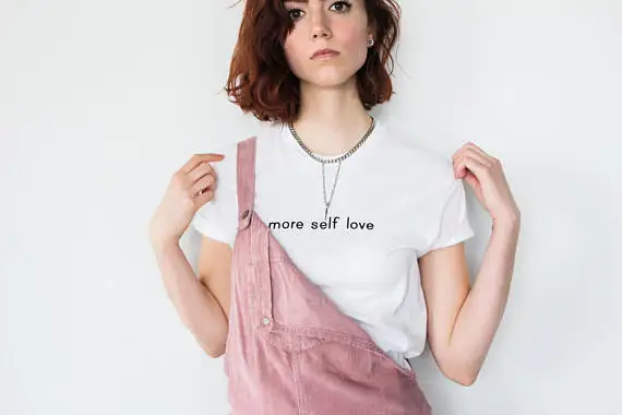 

More Self Love Letter Print T-Shirt Women Funny Cotton tops Feminism graphic tees tshirt summer style outfits t shirts