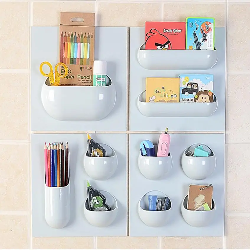 

Creative Bathroom Kitchen Toothbrush Holder Wall Mounted Refrigerator Organizer Rack Storage Box for storing bathroom stuffs