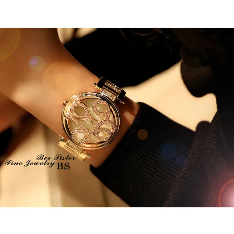 

High Quality Imported Quartz Movement Female Watches High-End Chain Watches Full Rinstone Women's Watch Clamshell Watch