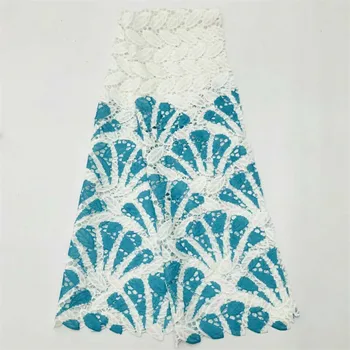 

water blue african guipure lace water soluble chemical lace fabric!high quality african cord lace free shipping ! H574-1