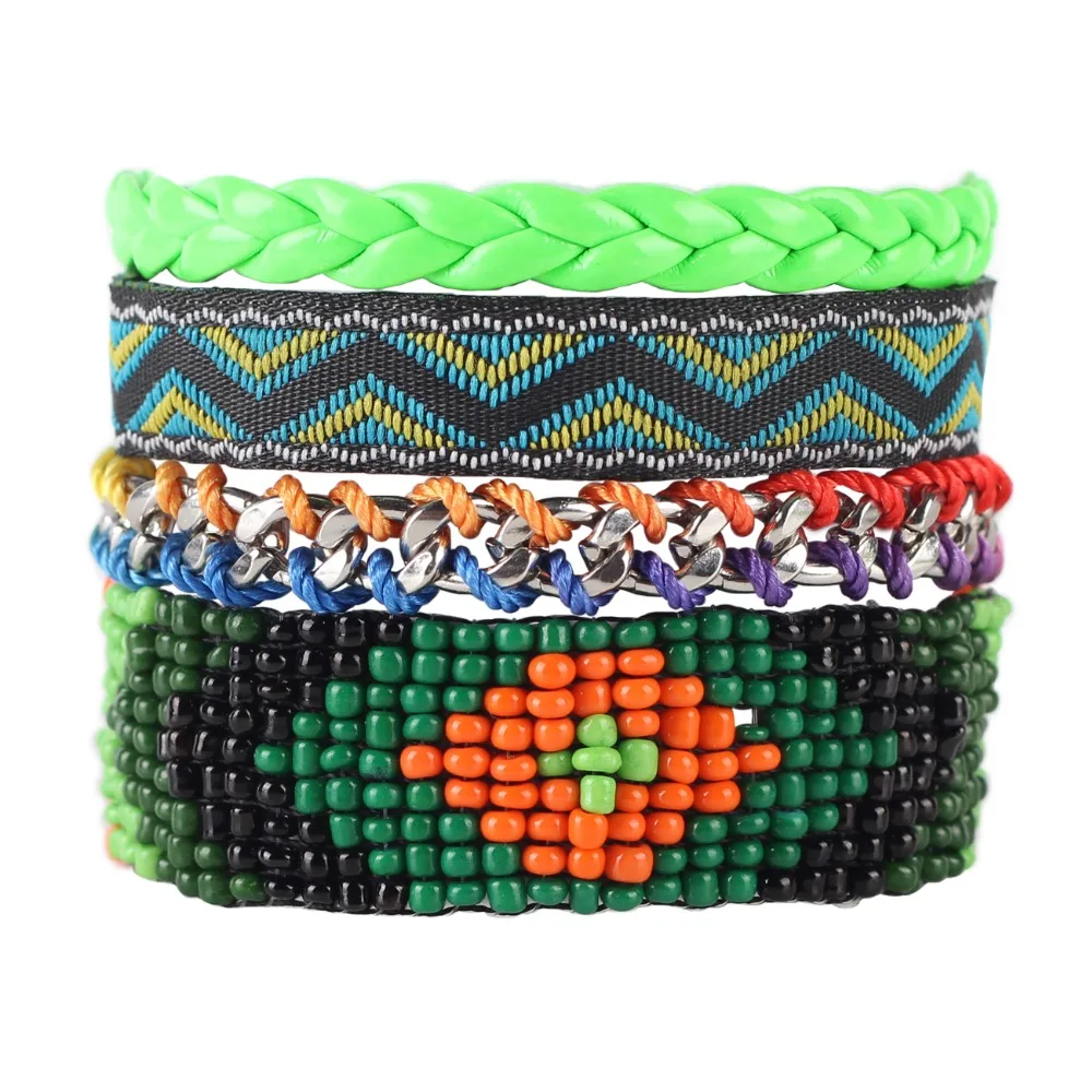 Newei Hot Luxury Multilayer Weave Bead Handmade Bracelet Novelty