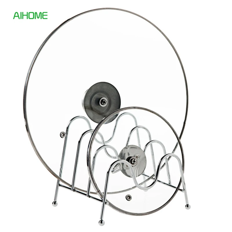 Полезная Крышка для кастрюли из нержавеющей стали, подставка для сковороды, металлический держатель для доски, кухонный Органайзер хранилище