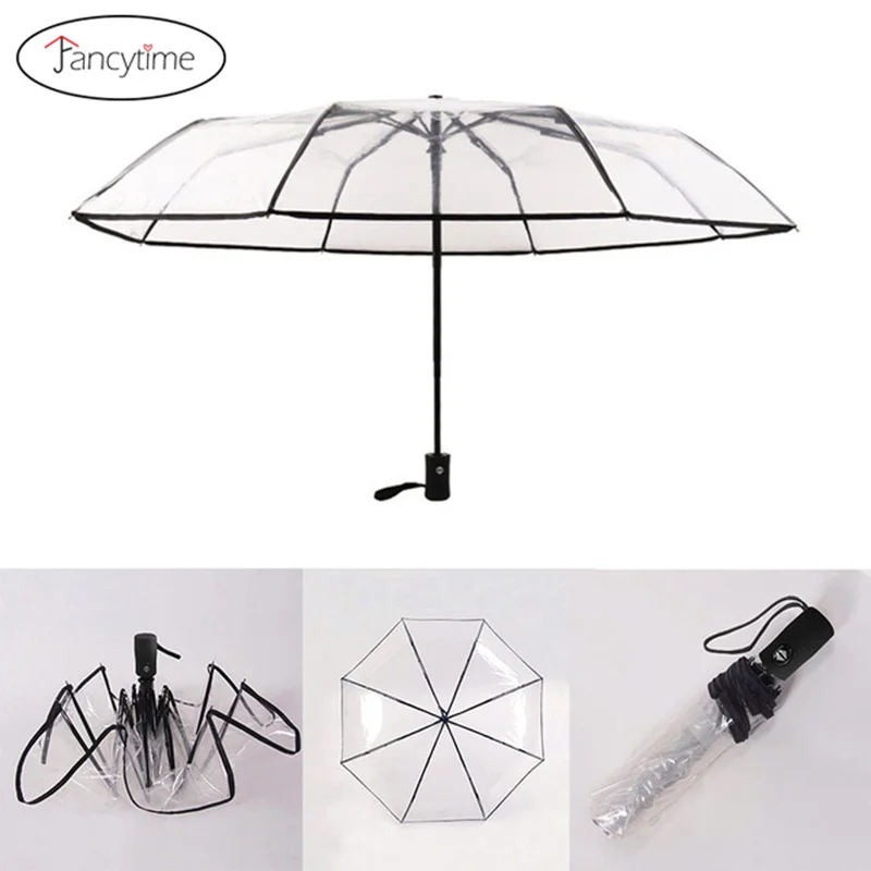 New Arrive Fully Automatic Three Folding Umbrella Rain Women Windproof